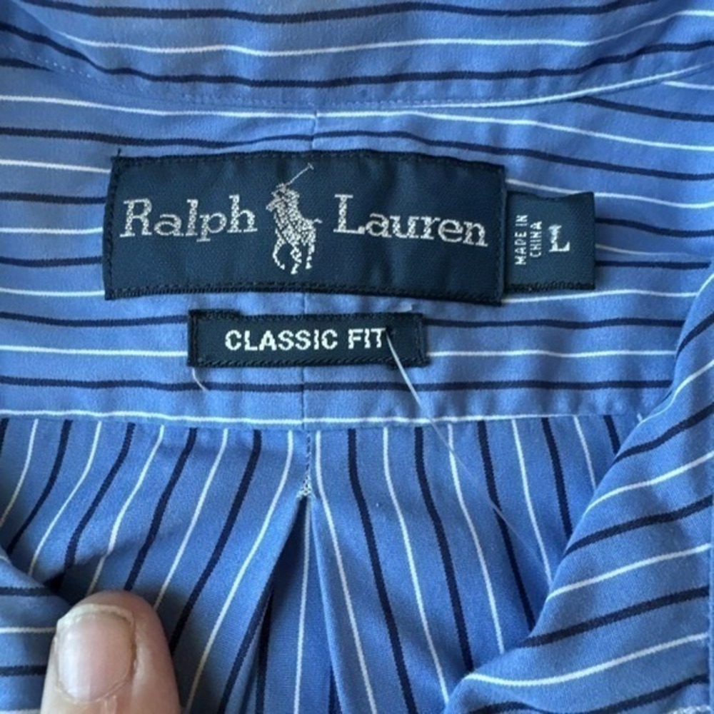 Ralph Lauren Mens Striped Button Down Long Sleeve Dress‎ Shirt Classic Fit - Picture 4 of 5